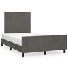 vidaXL Bettgestell ohne Matratze Dunkelgrau 120x190 cm Samt