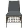 vidaXL Sonnenliege mit Auflage Grau Poly Rattan
