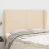 vidaXL Kopfteil mit Ohren Creme 147x23x118/128 cm Stoff