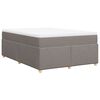 vidaXL Boxspringbett mit Matratze Taupe 160x200 cm Stoff
