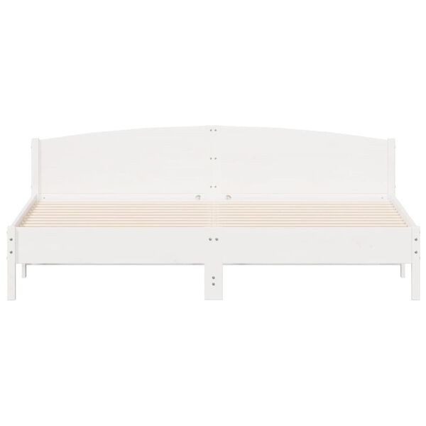 vidaXL Massivholzbett ohne Matratze Weiß 180x200 cm Kiefernholz
