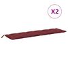 vidaXL Gartenbank-Auflagen 2 Stk. Melange Weinrot 200x50x7 cm Stoff