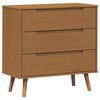 vidaXL Kommode MOLDE Karamell 80 x 40 x 80 cm Massives Kiefernholz