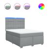 vidaXL Boxspringbett mit Matratze Hellgrau 160x200 cm Stoff