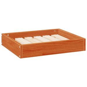 vidaXL Hundebett Wachsbraun 51,5 x 44 x 9 cm Massivholz Kiefer