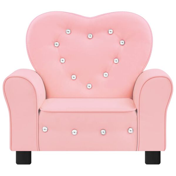 vidaXL Kindersofa Rosa Kunstleder