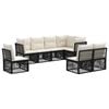 vidaXL Gartensofa-set 8 Stk. Schwarz Poly-Rattan