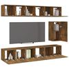 vidaXL 7-tlg. TV-Schrank-Set Räuchereiche Holzwerkstoff