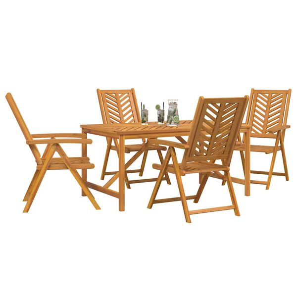 vidaXL Garten Essgruppe 5 pcs Braun Massivholz Akazie