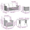 vidaXL 6-tlg. Garten-Sofagarnitur mit Kissen Beige Poly Rattan