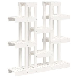 vidaXL Pflanzenst&auml;nder Wei&szlig; 104,5x25x109,5 cm Massivholz Kiefer