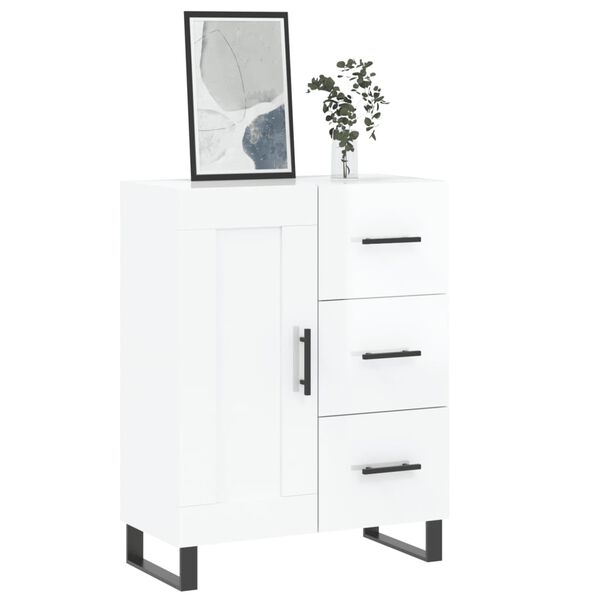vidaXL Sideboard Hochglanz-Wei&szlig; 69,5x34x90 cm Holzwerkstoff