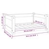 vidaXL Hundebett Weiß 65,5 x 50,5 x 28 cm Massivholz Kiefer