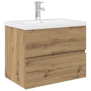 vidaXL Waschbeckenunterschrank mit Einbaubecken und Wasserhahn