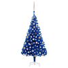 vidaXL K&uuml;nstlicher Weihnachtsbaum Beleuchtung & Kugeln Blau 120 cm