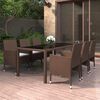 vidaXL 7-tlg. Garten-Essgruppe Poly Rattan und Hartglas Braun