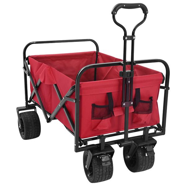 vidaXL Klapp-Handwagen Rot 89 x 63 x 96 cm Stahl und Oxford-Stoff