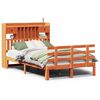 vidaXL Massivholzbett mit Regal ohne Matratze Wachsbraun 120x190 cm
