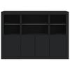 vidaXL Sideboards mit LED-Leuchten 3 Stk. Schwarz Holzwerkstoff