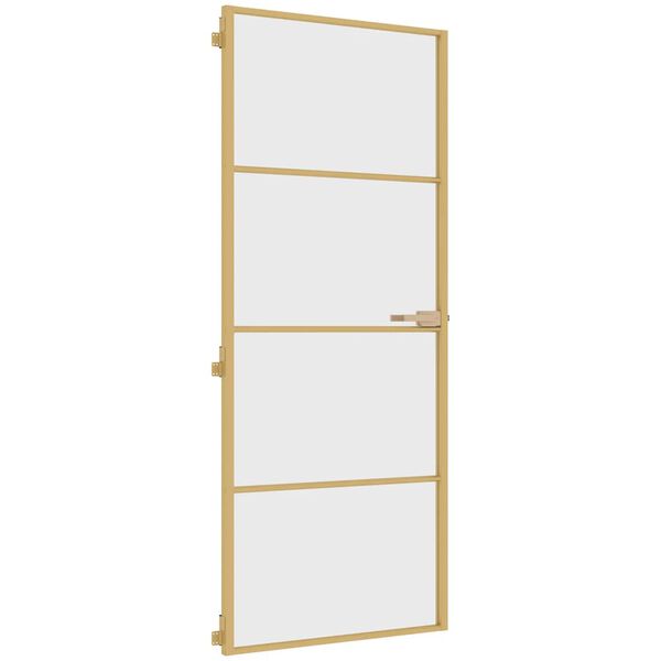 vidaXL Innent&uuml;r Schlank Golden 83x201,5 cm Hartglas und Aluminium