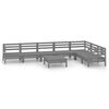 vidaXL 8-tlg. Garten-Lounge-Set Massivholz Kiefer Grau