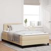 vidaXL Boxspringbett mit Matratze Creme 120 x 200 cm Stoff