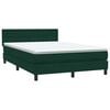 vidaXL Boxspringbett mit Matratze Dunkelgr&uuml;n 160x220 cm Samt