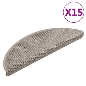 vidaXL Treppenmatten Selbstklebend Sisal-Look 15 Stk. 56x17x3 Platina