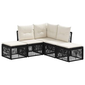 vidaXL Gartensofa-set 5 pcs Schwarz Poly-Rattan