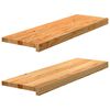 vidaXL Treppenstufen 2 Stk. Hellbraun 80x30x2 cm Massivholz Eiche
