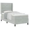 vidaXL Boxspringbett mit Matratze Hellgrau 90 x 200 cm Samt
