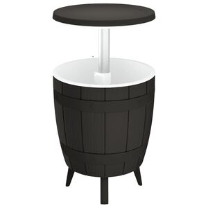 vidaXL 3-in-1 Tisch mit Eisk&uuml;hler Schwarz Polypropylen