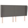 vidaXL Kopfteil mit Ohren Grau 183x23x118/128 cm Kunstleder