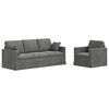 vidaXL Sofa 2 pcs Dunkelgrau 198 x 78 x 80 cm Samt