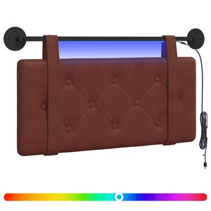 vidaXL H&auml;ngendes Kopfteil Gl&auml;nzendes Braun Antikes PU