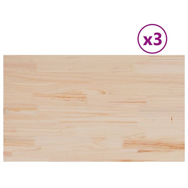 vidaXL Tischplatten 3 Stk. 80x47x2,5 cm Rechteckig Massivholz Kiefer