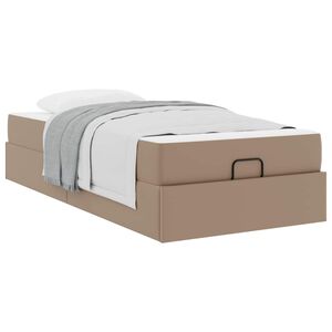vidaXL Bettgestell mit Matratze Sonstiges 2 stk. Hellbraun PVC