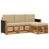 vidaXL Outdoor-Sofagarnitur 4 stk. Natur und Beige
