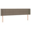 vidaXL LED Kopfteil Taupe 203x16x78/88 cm Stoff