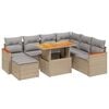 vidaXL 8-tlg. Garten-Sofagarnitur mit Kissen Beige Poly Rattan