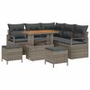 vidaXL Garten-Sofa-Set mit Kissen mit Speicher 8 pcs Grau