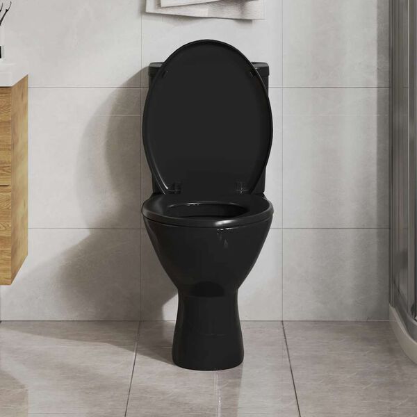vidaXL Toilettensitz mit Absenkautomatik und Quick-Release Schwarz