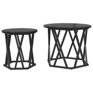 vidaXL Beistelltisch 2 stk. Schwarz Eichen-Optik 50 x 50 x 40 cm