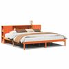 vidaXL Massivholzbett mit Regal ohne Matratze Wachsbraun 200x200 cm