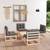 vidaXL 5-tlg. Garten-Lounge-Set mit Kissen Kiefer Massivholz