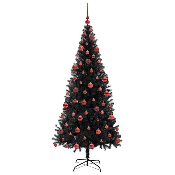 vidaXL Weihnachtsbaum mit 300 LEDs mit St&auml;nder Schwarz 180 cm PVC