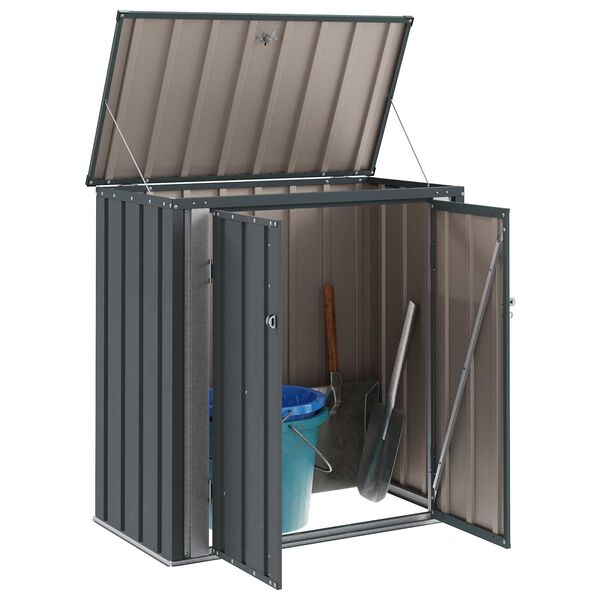 vidaXL Gartenlagerbox Schwarz 101,5 x 57 x 100,5 cm Stahl