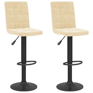vidaXL Barhocker 2 Stk. Creme Samt