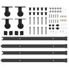 vidaXL Schiebetürbeschlag-Set 305 cm Stahl Schwarz