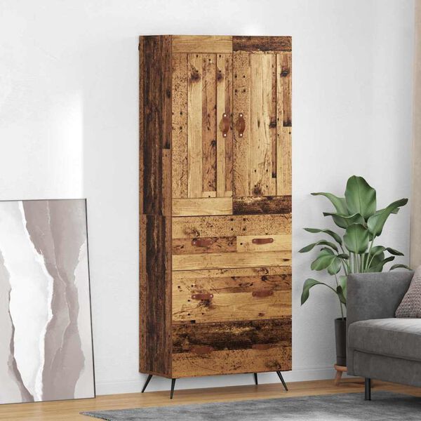 vidaXL Highboard Altholz 69,5 x 34 x 180 cm Holzwerkstoff